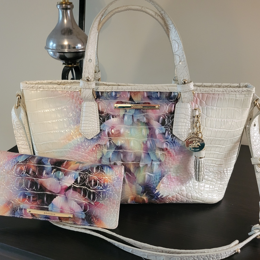 Brahmin Prism Ombre Mini Asher Handbag And Long Wallet